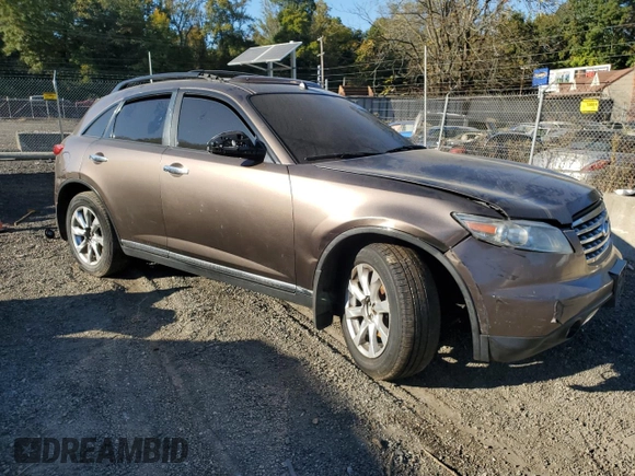 2008 Infiniti FX with VIN JNRAS08WX8X208350, listed as a Copart auction lot 76717914 with Not Provided miles and Salvage Title. Bid and sale history available at DreamBid. Image 4.