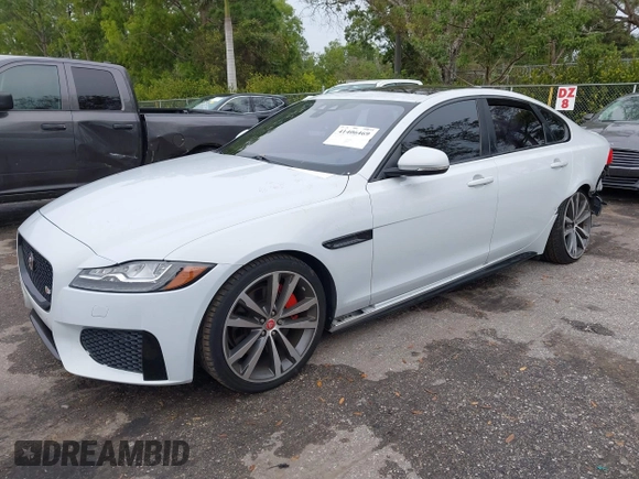 2018 Jaguar XF with VIN SAJBG4FV9JCY55697, listed as a IAAI auction lot 41406469 with 55,572 mi miles and . Bid and sale history available at DreamBid. Image 2.