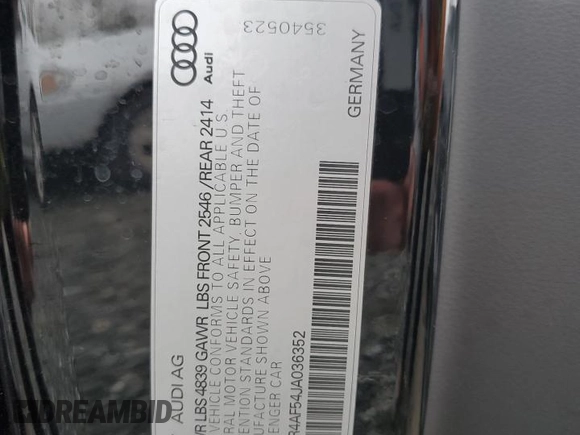 2018 Audi S5 Prestige z VIN WAUR4AF54JA036352, wystawiony jako Copart lot #50414155 z przebiegiem 40 613 mil mil oraz Szkoda całkowita • Salvage title. Historia ofert i sprzedaży dostępna na DreamBid. Obrazek 12.