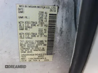 2016 Nissan Frontier SV с VIN 1N6AD0ER6GN904039, выставлен на аукционе Copart как лот 56776395 с пробегом 126 300 миль миль и Списание • Salvage title. История ставок и продаж доступна на DreamBid. Изображение 13.