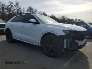 2022 Audi Q8 Premium Plus with VIN WA1BVBF1XND010860, listed as a Copart auction lot 43345745 with 34,568 mi miles and Salvage Title. Bid and sale history available at carsss.com. Image 4.