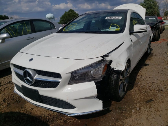 2019 Mercedes-Benz CLA with VIN WDDSJ4GB6KN770574, listed as a Copart auction lot 55083512 with 16,352 mi miles. Bid and sale history available at carsss.com. Image 2.