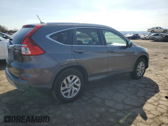 2015 Honda CR-V EX-L with VIN 2HKRM4H7XFH697788, listed as a Copart auction lot 46045635 with 106,072 mi miles and Salvage Title. Bid and sale history available at DreamBid. Image 3.