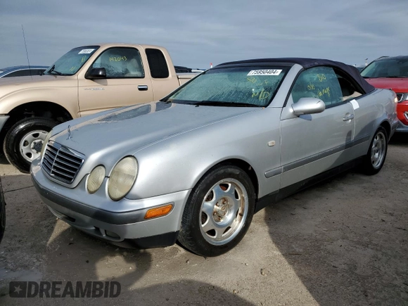 1999 Mercedes-Benz CLK 320/430 with VIN WDBLK65G9XT014132, listed as a Copart auction lot 75950404 with Not Provided miles and Non Repairable. Bid and sale history available at DreamBid. Image 1.