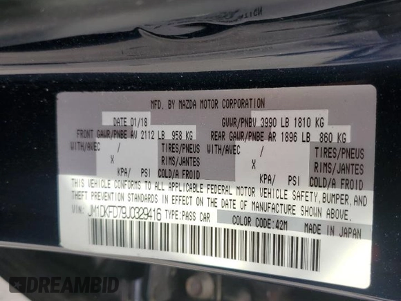 2018 Mazda CX-3 Grand Touring z VIN JM1DKFD79J0329416, wystawiony jako Copart lot #51708325 z przebiegiem 64 597 mil mil oraz Szkody całkowita. Historia ofert i sprzedaży dostępna na DreamBid. Obrazek 15.