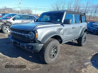 2023 Ford Bronco with VIN 1FMEE5DP3PLC10463, listed as a IAAI auction lot 41555053 with 6,637 mi miles. Bid and sale history available at carsss.com. Image 2.