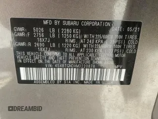 2021 Subaru Outback Limited XT with VIN 4S4BTGNDXM3220878, listed as a Copart auction lot 60095135 with 63,759 mi miles and Salvage title. Bid and sale history available at DreamBid. Image 13.