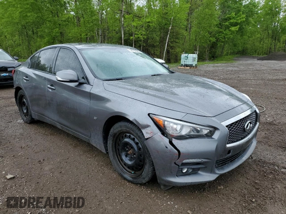 2015 Infiniti Q50 Premium with VIN JN1BV7AR1FM399537, listed as a Copart auction lot 58792395 with 179,391 mi miles and Salvage title. Bid and sale history available at DreamBid. Image 4.