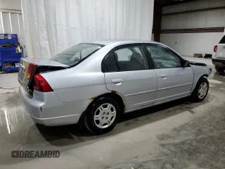 2002 Honda Civic LX with VIN 2HGES16552H543711, listed as a Copart auction lot 52592845 with 141,077 mi miles and Salvage Title. Bid and sale history available at carsss.com. Image 3.