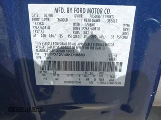 2008 Ford F-150 XL with VIN 1FTPX12V48KD18860, listed as a IAAI auction lot 42784432 with 190,445 mi miles and . Bid and sale history available at DreamBid. Image 9.