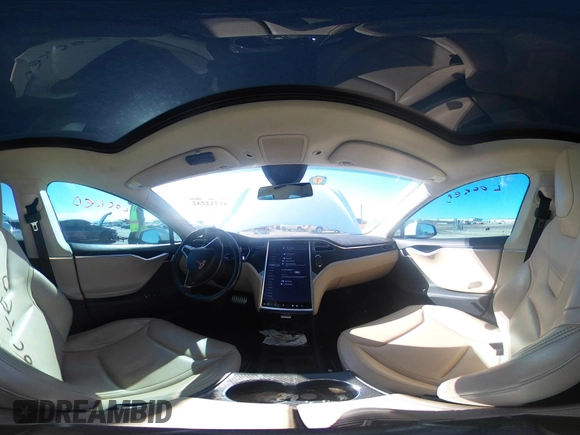 2015 Tesla Model S 85D with VIN 5YJSA1H48FF082038, listed as a IAAI auction lot 41712242 with 58,297 mi miles. Bid and sale history available at carsss.com. Image 18.