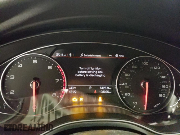 2015 Audi A6 2.0T Premium Plus with VIN WAUGFAFC0FN041631, listed as a Copart auction lot 35958773 with 108,025 mi miles. Bid and sale history available at carsss.com. Image 9.