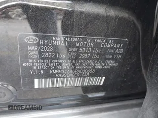 2023 Hyundai IONIQ 6 SEL with VIN KMHM34AA6PA030658, listed as a IAAI auction lot 41271375 with 19,544 mi miles. Bid and sale history available at carsss.com. Image 9.