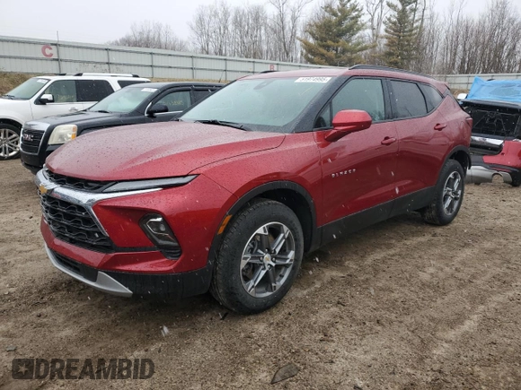 2024 Chevrolet Blazer LT z VIN 3GNKBHR43RS165920, wystawiony jako Copart lot #51974995 z przebiegiem 11 871 mil mil oraz Szkoda całkowita • Salvage title. Historia ofert i sprzedaży dostępna na DreamBid. Obrazek 1.