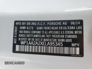 2014 Porsche Cayenne z VIN WP1AA2A2XELA95345, wystawiony jako Copart lot #55649365 z przebiegiem 116 325 mil mil oraz Szkoda całkowita • Salvage title. Historia ofert i sprzedaży dostępna na DreamBid. Obrazek 14.