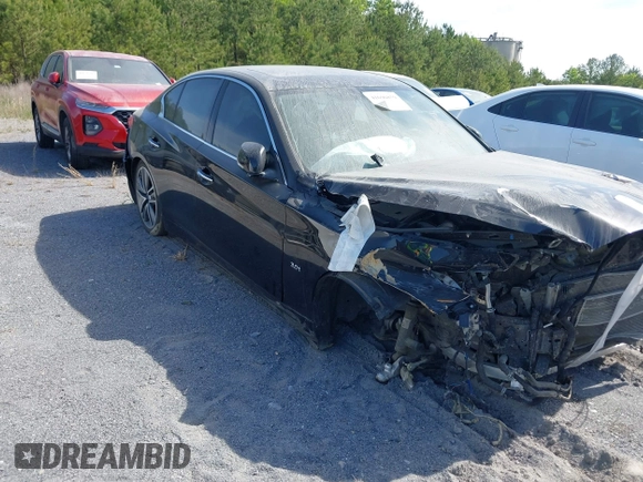 2017 Infiniti Q50 3.0t Premium with VIN JN1EV7AP7HM735786, listed as a IAAI auction lot 41696859 with 75,548 mi miles. Bid and sale history available at carsss.com. Image 1.