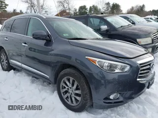 2013 Infiniti JX35 with VIN 5N1AL0MM5DC324182, listed as a IAAI auction lot 41575427 with 89,070 mi miles. Bid and sale history available at carsss.com. Image 1.