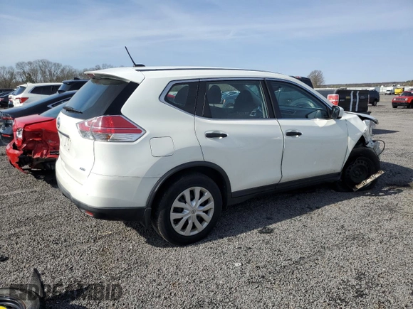 2016 Nissan Rogue S with VIN KNMAT2MV8GP634607, listed as a Copart auction lot 53755495 with 168,128 mi miles and Non Repairable. Bid and sale history available at DreamBid. Image 3.