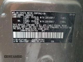 2014 Toyota RAV4 XLE with VIN JTMRFREV8ED091906, listed as a Copart auction lot 52338795 with 141,725 mi miles and Salvage Title. Bid and sale history available at carsss.com. Image 16.