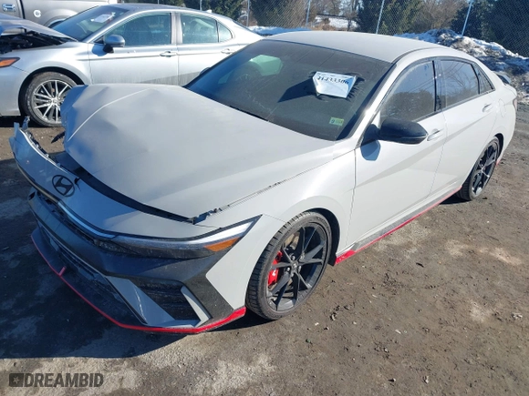 2025 Hyundai Elantra N with VIN KMHLW4DK9SU023797, listed as a IAAI auction lot 41433306 with 2,019 mi miles. Bid and sale history available at carsss.com. Image 17.