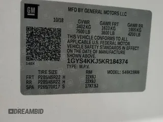 2019 Cadillac Escalade ESV Platinum z VIN 1GYS4KKJ5KR184374, wystawiony jako Copart lot #44376095 z przebiegiem 81 682 mil mil oraz Nie do naprawy • Non repairable. Historia ofert i sprzedaży dostępna na DreamBid. Obrazek 13.
