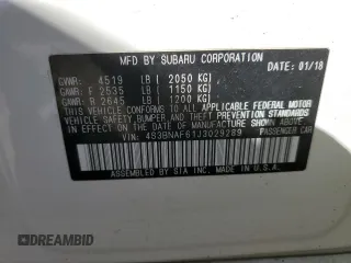 2018 Subaru Legacy Premium with VIN 4S3BNAF61J3029289, listed as a Copart auction lot 44007403 with 86,782 mi miles. Bid and sale history available at carsss.com. Image 13.
