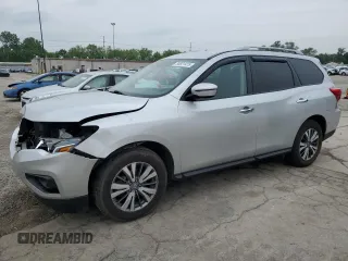 2019 Nissan Pathfinder SV z VIN 5N1DR2MN5KC618517, wystawiony jako Copart lot #58921475 z przebiegiem 118 608 mil mil oraz Szkoda całkowita • Salvage title. Historia ofert i sprzedaży dostępna na DreamBid. Obrazek 1.