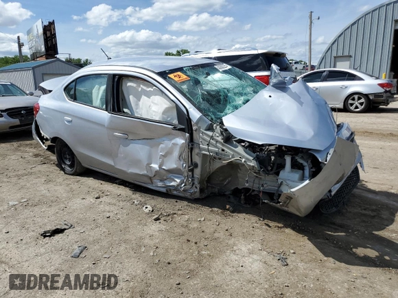 2020 Mitsubishi Mirage ES z VIN ML32F3FJ1LHF06232, wystawiony jako Copart lot #55280225 z przebiegiem Nie podano mil oraz Szkoda całkowita • Salvage title. Historia ofert i sprzedaży dostępna na DreamBid. Obrazek 4.