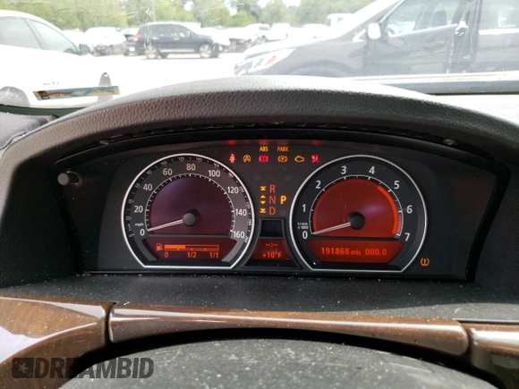 2008 BMW 7 Series 750Li with VIN WBAHN835X8DT84705, listed as a Copart auction lot 67658184 with 191,868 mi miles and Salvage Title. Bid and sale history available at DreamBid. Image 9.