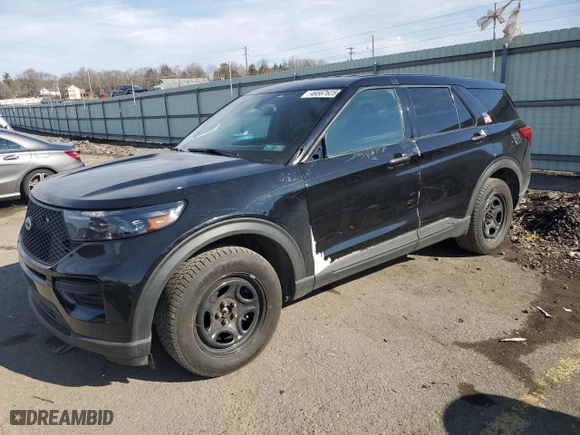 2021 Ford Police Interceptor Utility with VIN 1FM5K8AB4MGB64584, listed as a Copart auction lot 46567625 with 76,700 mi miles and Salvage Title. Bid and sale history available at carsss.com. Image 1.