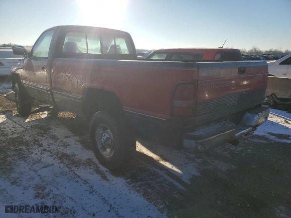 1996 Dodge Ram 1500 with VIN 1B7HF16Y7TS628392, listed as a Copart auction lot 88857665 with 288,260 mi miles and Salvage Title. Bid and sale history available at carsss.com. Image 2.