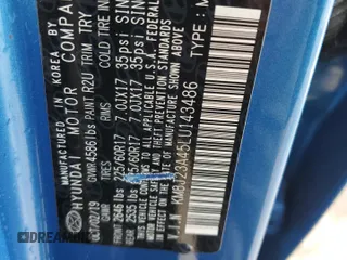 2020 Hyundai Tucson SE z VIN KM8J23A45LU143486, wystawiony jako Copart lot #74141524 z przebiegiem 88 582 mil mil oraz Szkoda całkowita • Salvage title. Historia ofert i sprzedaży dostępna na DreamBid. Obrazek 13.