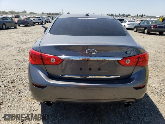 2016 Infiniti Q50 Premium with VIN JN1EV7AP5GM301199, listed as a Copart auction lot 62756045 with 52,580 mi miles and Salvage title. Bid and sale history available at DreamBid. Image 6.