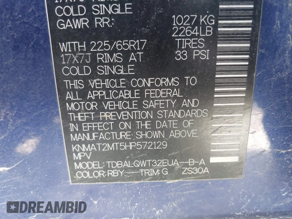 2017 Nissan Rogue S with VIN KNMAT2MT5HP572129, listed as a IAAI auction lot 41737827 with 126,066 mi miles. Bid and sale history available at carsss.com. Image 9.