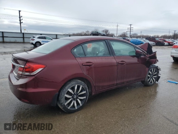 2015 Honda Civic Sedan EX-L with VIN 2HGFB2F90FH538287, listed as a Copart auction lot 46368535 with 0 mi miles and Salvage Title. Bid and sale history available at carsss.com. Image 3.