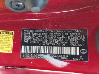 2021 Lexus LC 500h с VIN JTHAP5AY3MA103106, выставлен на аукционе IAAI как лот 42149070 с пробегом 51 152 миль миль и . История ставок и продаж доступна на DreamBid. Изображение 9.