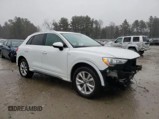 2021 Audi Q3 S line Premium with VIN WA1DECF39M1035653, listed as a Copart auction lot 50160195 with 24,648 mi miles and Salvage Title. Bid and sale history available at DreamBid. Image 4.