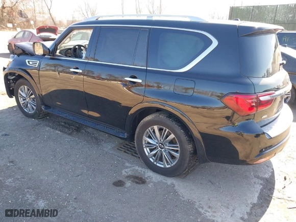 2023 Infiniti QX80 LUXE with VIN JN8AZ2AE3P9303090, listed as a IAAI auction lot 41659443 with 27,699 mi miles. Bid and sale history available at carsss.com. Image 3.