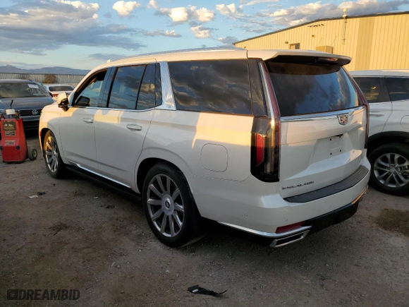 2021 Cadillac Escalade Premium Luxury Platinum with VIN 1GYS4DKL6MR228446, listed as a Copart auction lot 73197234 with 22,103 mi miles and Salvage Title. Bid and sale history available at carsss.com. Image 2.