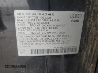 2013 Audi Q7 Premium Plus with VIN WA1LMAFE8DD003313, listed as a Copart auction lot 55308525 with 145,816 mi miles and Salvage title. Bid and sale history available at DreamBid. Image 13.