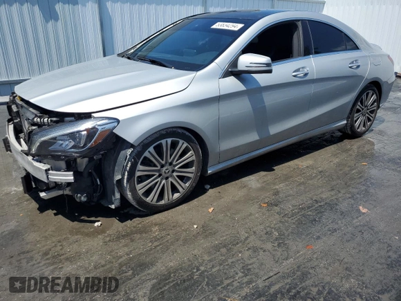2018 Mercedes-Benz CLA 250 with VIN WDDSJ4EB2JN650465, listed as a Copart auction lot 53834294 with 97,609 mi miles and . Bid and sale history available at DreamBid. Image 1.