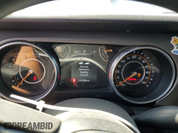 2021 Jeep Wrangler Unlimited Sport S with VIN 1C4HJXDN8MW856373, listed as a Copart auction lot 48257225 with 107,998 mi miles and Salvage Title. Bid and sale history available at carsss.com. Image 9.
