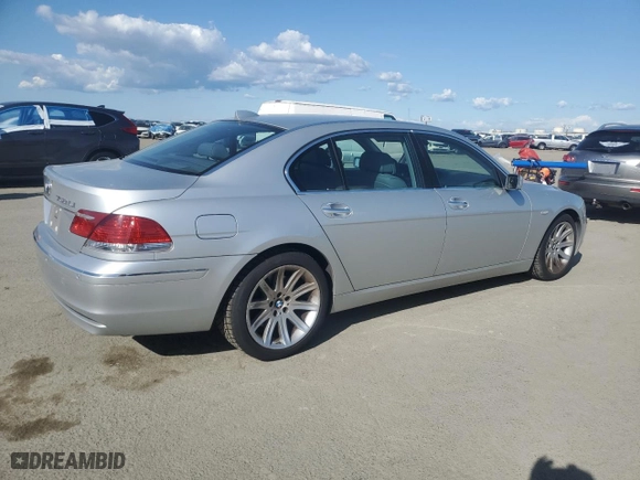 2006 BMW 7 Series 750Li with VIN WBAHN83506DT59566, listed as a Copart auction lot 51707755 with 73,968 mi miles and Clean Title. Bid and sale history available at carsss.com. Image 3.
