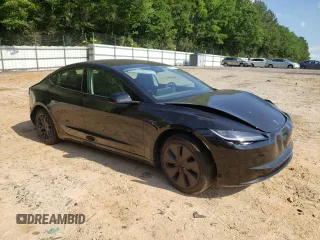 2025 Tesla Model 3 Long Range with VIN 5YJ3E1EA4SF965566, listed as a Copart auction lot 56820165 with 1,041 mi miles and Salvage title. Bid and sale history available at DreamBid. Image 4.