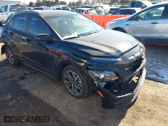 2023 Hyundai Kona N Line with VIN KM8K33A34PU048108, listed as a IAAI auction lot 41366520 with 15,767 mi miles. Bid and sale history available at carsss.com. Image 1.