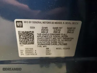 2024 Chevrolet Equinox LS with VIN 3GNAXHEGXRL292560, listed as a Copart auction lot 49585775 with 19,119 mi miles and Salvage Title. Bid and sale history available at carsss.com. Image 13.