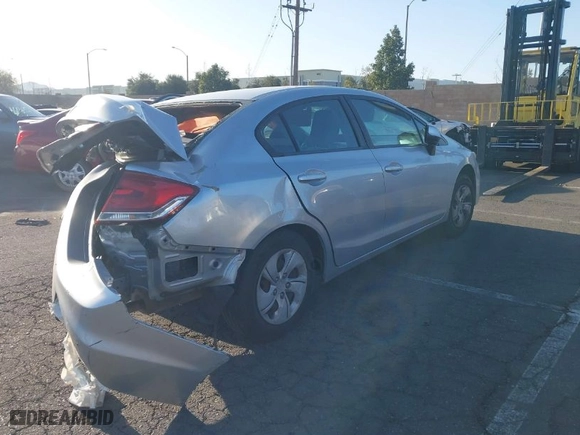 2013 Honda Civic Sdn LX with VIN 2HGFB2F55DH567746, listed as a IAAI auction lot 41801547 with 147,447 mi miles. Bid and sale history available at carsss.com. Image 4.