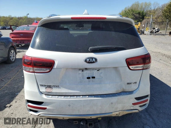 2016 Kia Sorento SX with VIN 5XYPKDA5XGG006242, listed as a Copart auction lot 53698595 with 114,260 mi miles and Salvage Title. Bid and sale history available at carsss.com. Image 6.