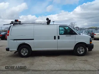 2018 Chevrolet Express Cargo Van with VIN 1GCWGAFP1J1322142, listed as a IAAI auction lot 41952498 with 155,218 mi miles. Bid and sale history available at carsss.com. Image 13.