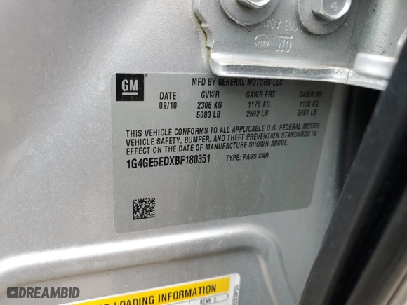 2011 Buick LaCrosse CXS with VIN 1G4GE5EDXBF180351, listed as a Copart auction lot 80424394 with 77,224 mi miles and Salvage Title. Bid and sale history available at carsss.com. Image 14.